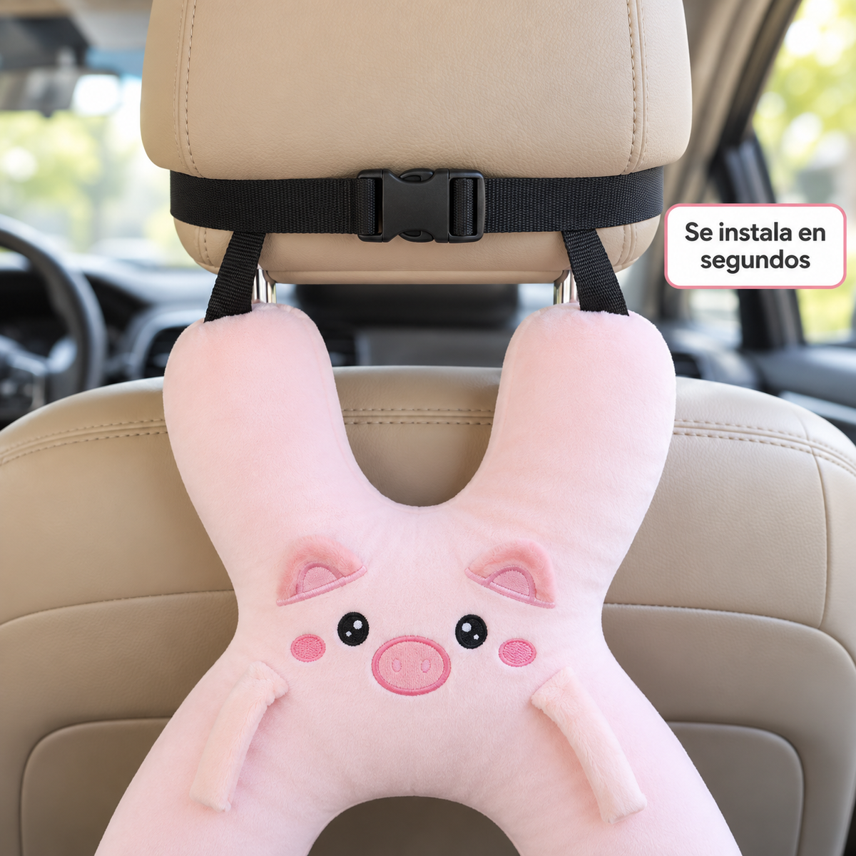 Almohada para auto que sostiene su cabecita
